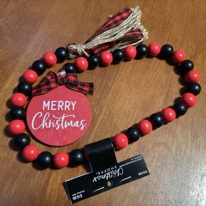 The Christmas Shoppe Wood/Polyester Garland New 33”